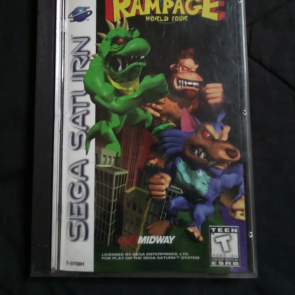 Rampage World Tour Sega Saturn Game CIB Registration Card